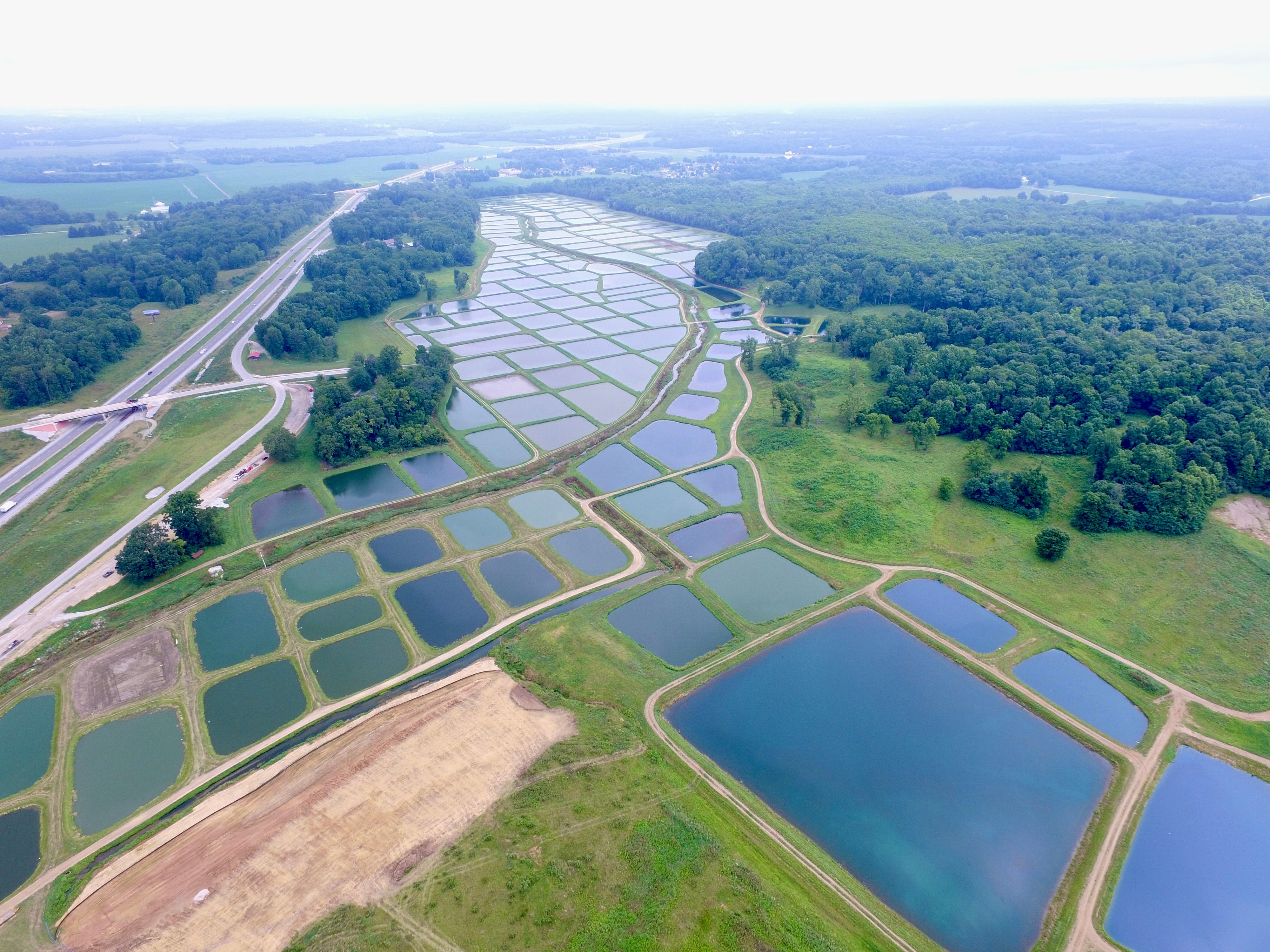 Aerial View of Ozark Fisheries Indiana farm location